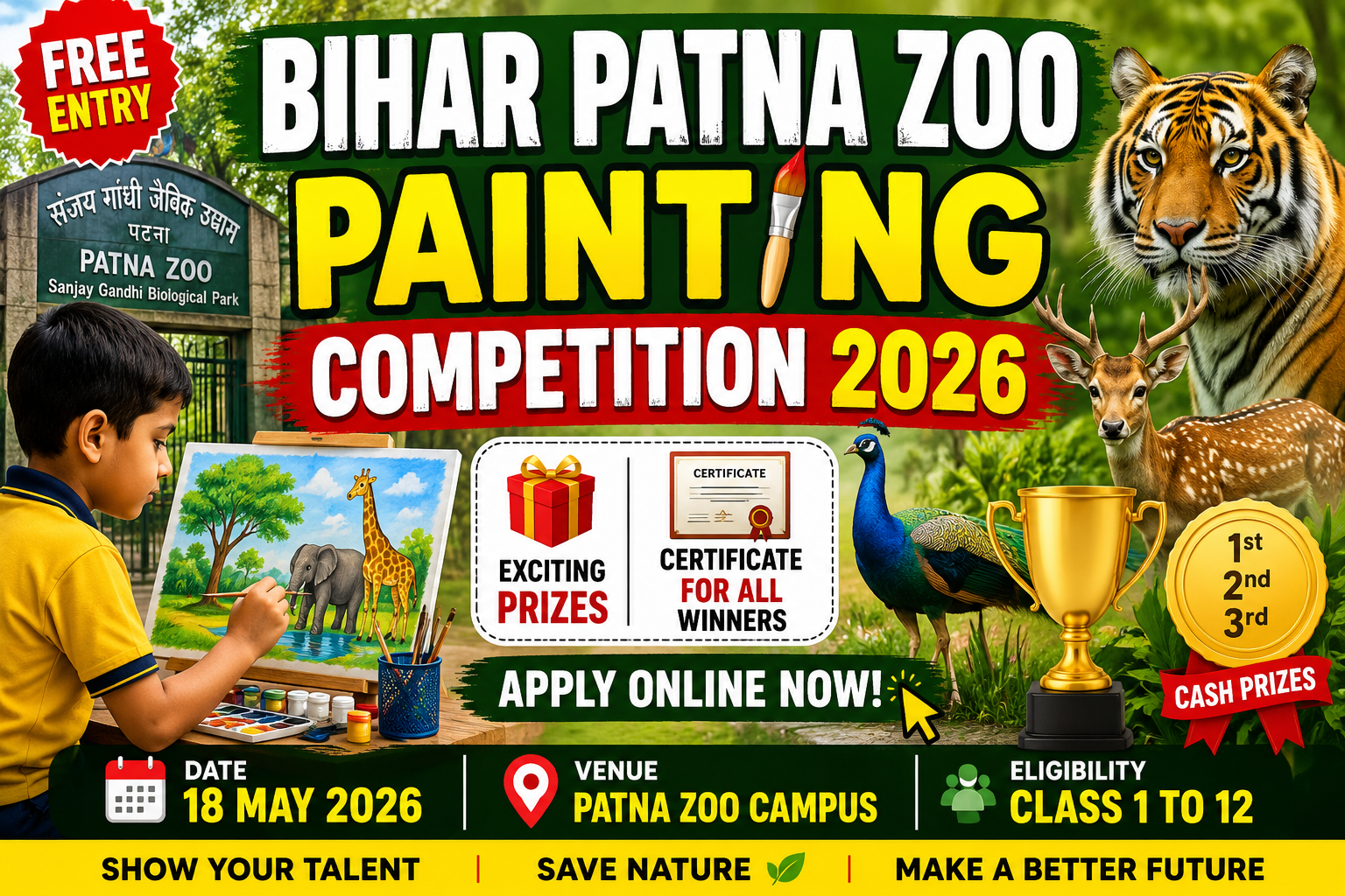Bihar Patna Zoo Painting Competition 2026: Apply Online, Prize & Full Details