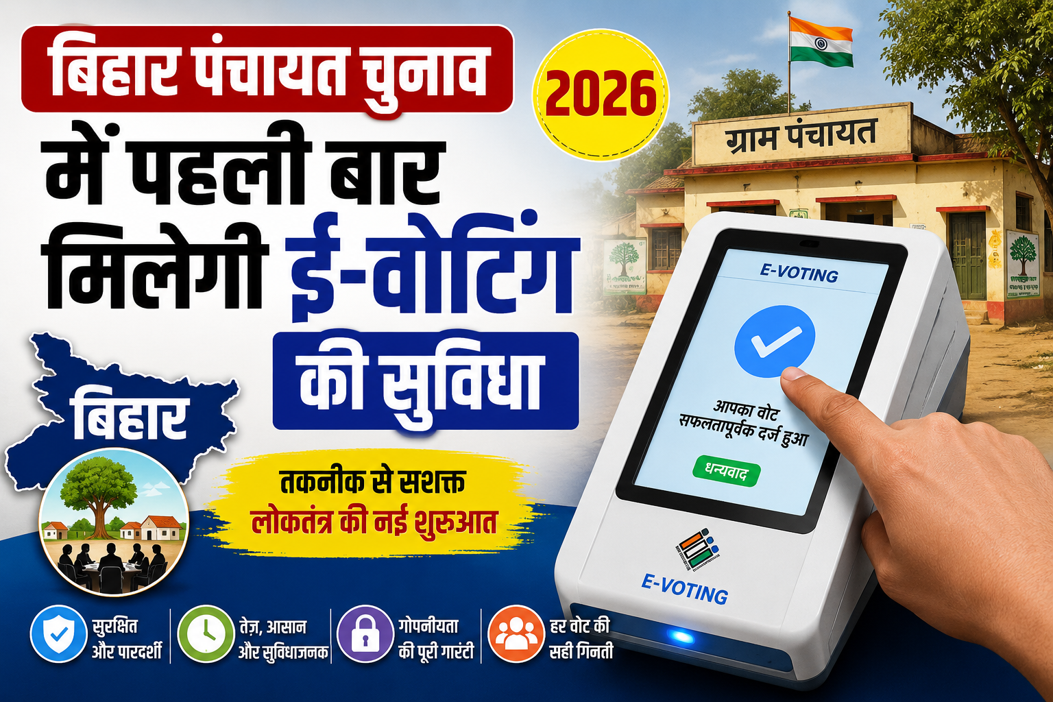 Bihar Panchayat Chunav E-Voting 2026: बिहार पंचायत चुनाव में पहली बार मिलेगी ई-वोटिंग की सुविधा