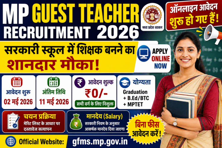 MP Guest Teacher Recruitment 2026: Apply Online Registration Form Started