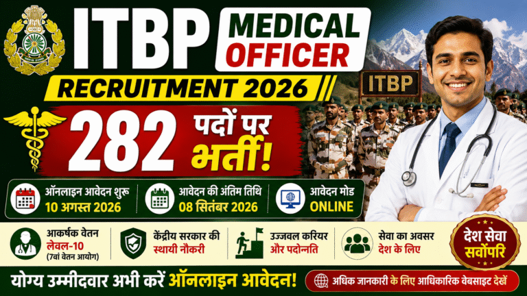 ITBP Medical Officer Vacancy 2026: 282 पदों पर निकली भर्ती, ऐसे करें ऑनलाइन आवेदन