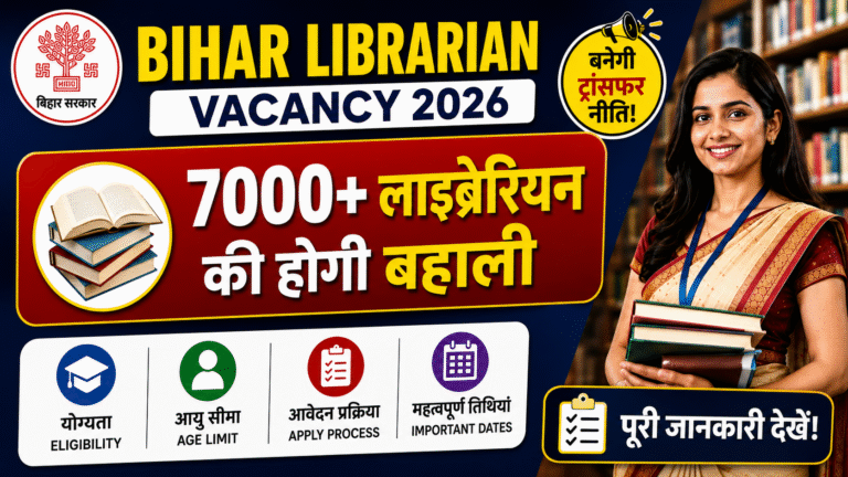 Bihar Librarian Recruitment 2026: स्कूलों में 7000+ लाइब्रेरियन पदों पर भर्ती, जानें पूरी जानकारी