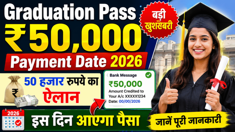 Graduation Pass ₹50,000 Payment 2026: 50 हजार रुपये की राशि कब मिलेगी? जानें पूरी जानकारी