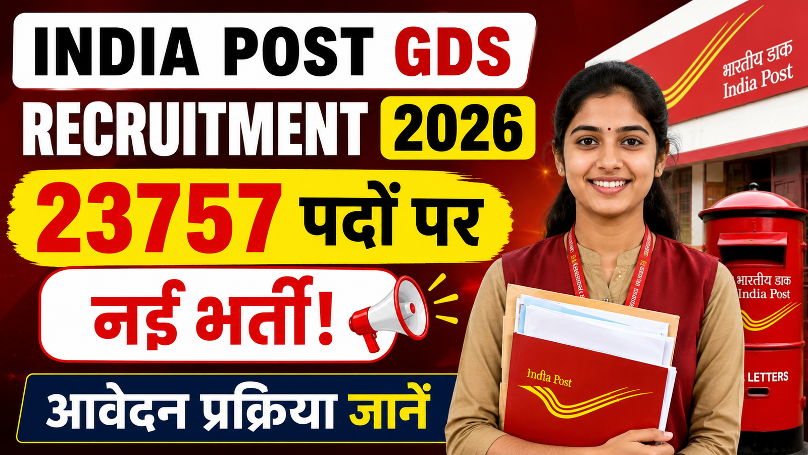 India Post GDS Recruitment 2026: इंडिया पोस्ट में 23757 पदों पर नई भर्ती, आवेदन प्रक्रिया जानें