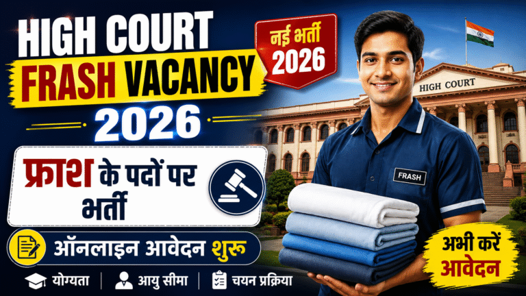 High Court Frash Vacancy 2026: फ्राश के पदों पर भर्ती, ऑनलाइन आवेदन शुरू