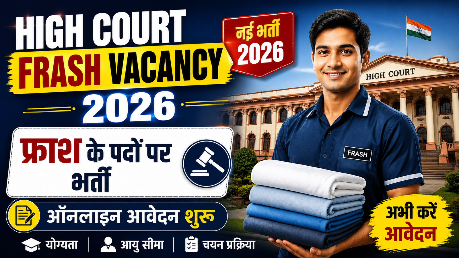 High Court Frash Vacancy 2026: फ्राश के पदों पर भर्ती, ऑनलाइन आवेदन शुरू