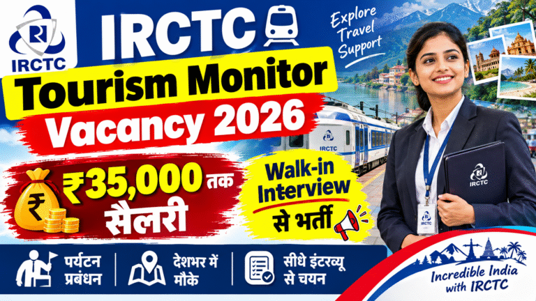IRCTC Tourism Monitor Vacancy 2026: ₹35,000 तक सैलरी, Walk-in Interview से भर्ती