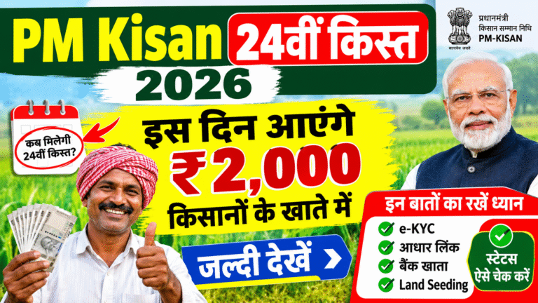 PM Kisan 24th Installment 2026: 24वीं किस्त की तारीख और ₹2,000 भुगतान की पूरी जानकारी