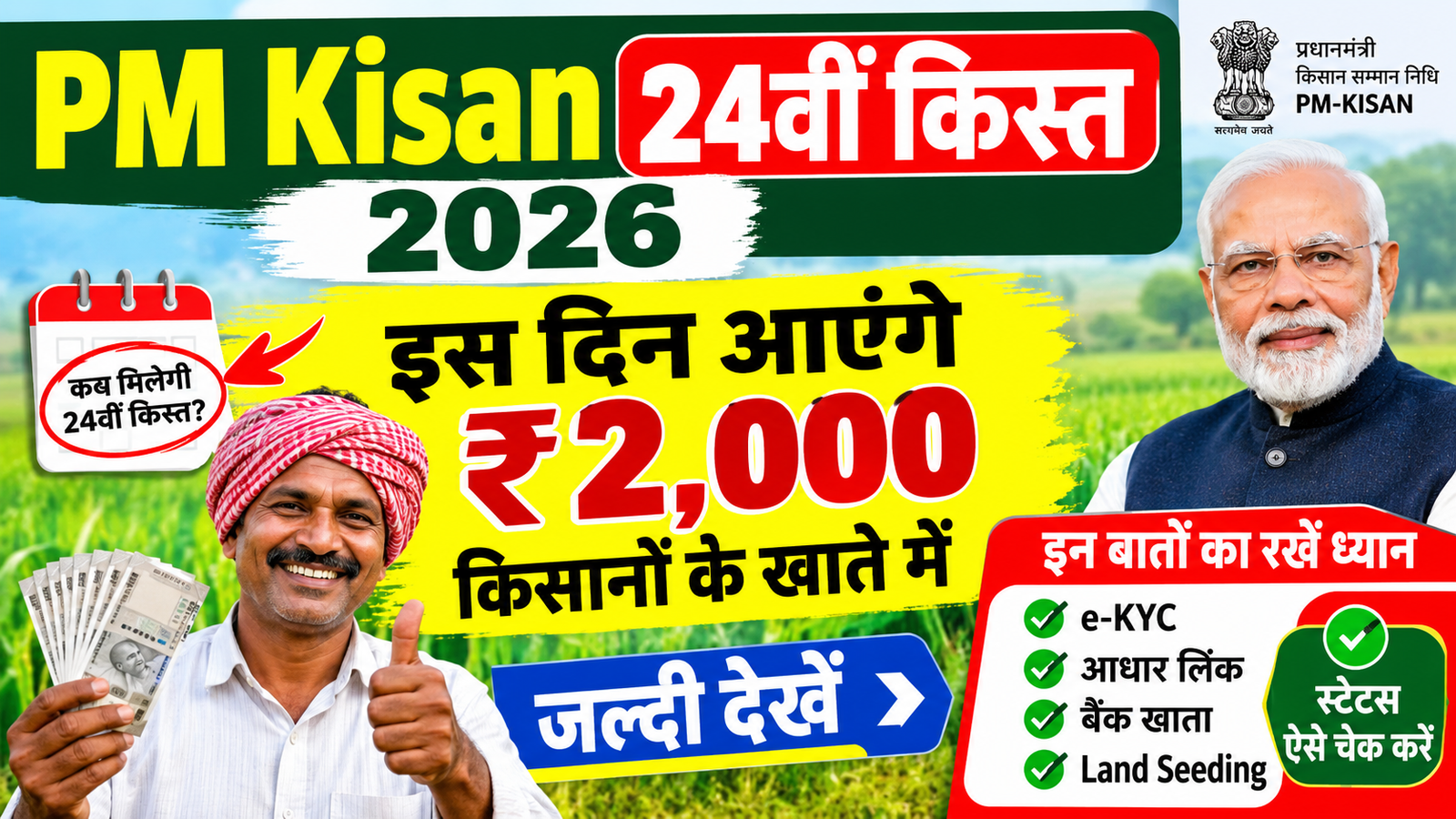PM Kisan 24th Installment 2026: 24वीं किस्त की तारीख और ₹2,000 भुगतान की पूरी जानकारी