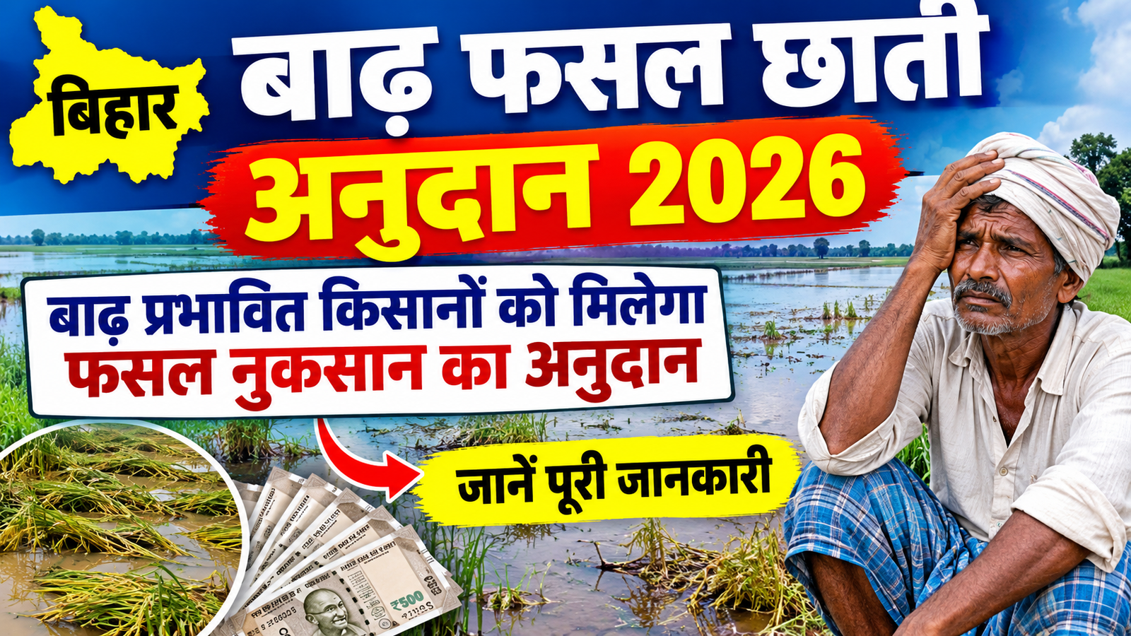 Bihar Badh Fasal Chhati Anudan 2026: बाढ़ प्रभावित किसानों को मिलेगा फसल नुकसान का अनुदान, जानें पूरी जानकारी